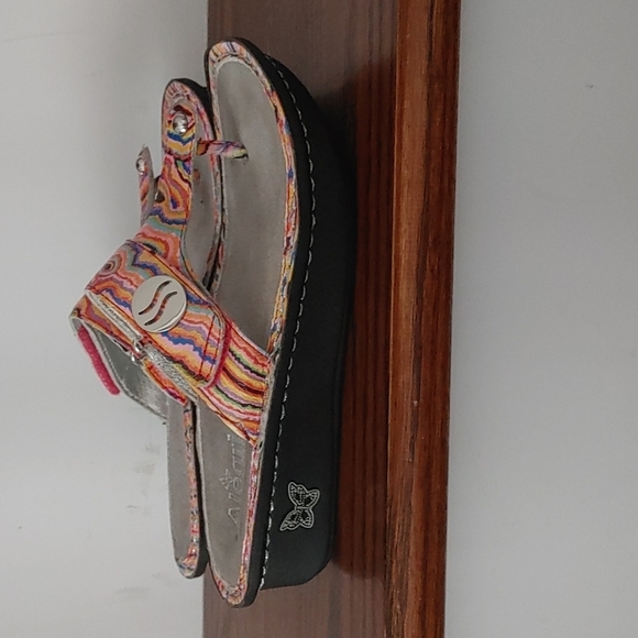 Alegria PG Lite Multi Colored Patent  Leather Sandals Size 37 US 7 - 7.5 - Picture 8 of 10